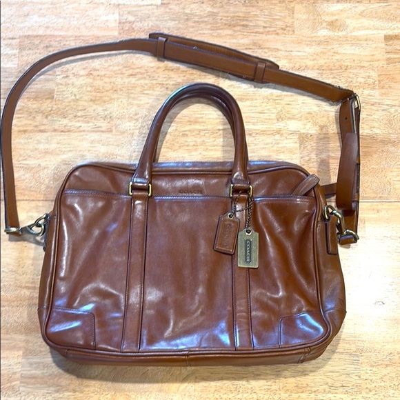 Coach BMK Commuter Leather Briefcase Shoulder Bag Computer - Picture 1 of 16